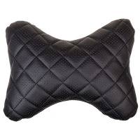 Подушка на подголовник "Косточка", экокожа, черная Подушка на подголовник "Косточка", экокожа, черная