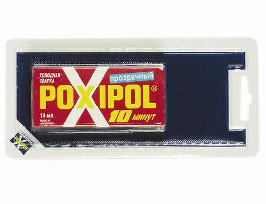 Сварка холодная прозрачная 10мин. 6г/14мл блистер (POXIPOL)
