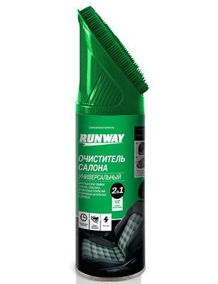 Очиститель салона универсальный 2 в 1 450мл аэрозоль со щеткой (Runway)