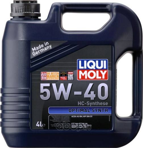 Масло моторное LIQUI MOLY Optimal Synth 5W40 SN/CF A3/B4 (4л.) синт. (бенз., диз.)