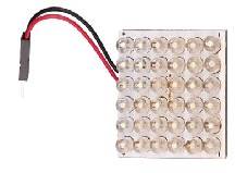Панель светодиод. 12V 39х39мм 36 диодов 2 вида цоколя FLUX белая блистер Xenite
