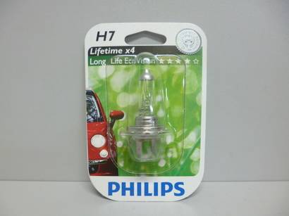 Лампа PHILIPS H7-12-55 LONGLIFE ECO VISION (4-хкратный ресурс) блистер  12972LLECOB1