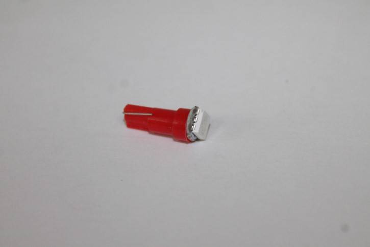 Лампа щитка пр. 12V W1.2W T5 1 SMD без цок. W2x4.6d красная (Lumen)