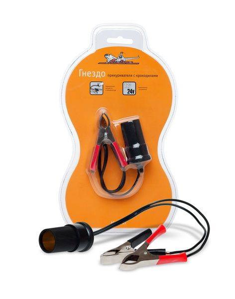 Прикуриватель-удлинитель 1 гнездо с крокодилами Airline ASP101