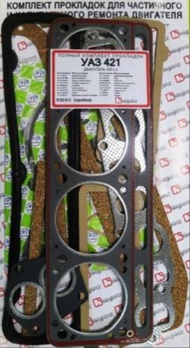 Прокладка двиг. /УАЗ дв. 100/ набор полный "Люкс" (пробка) (Квадратис)