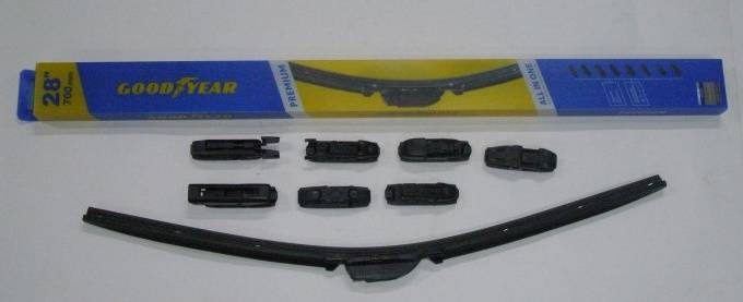 Щетка стеклоочистителя бескаркасная 28" 70 см /8 переходников/ "PREMIUM" всесезонная