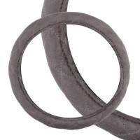 Оплетка руля M 37-38 см замша серая с прострочкой ECO (SKYWAY)