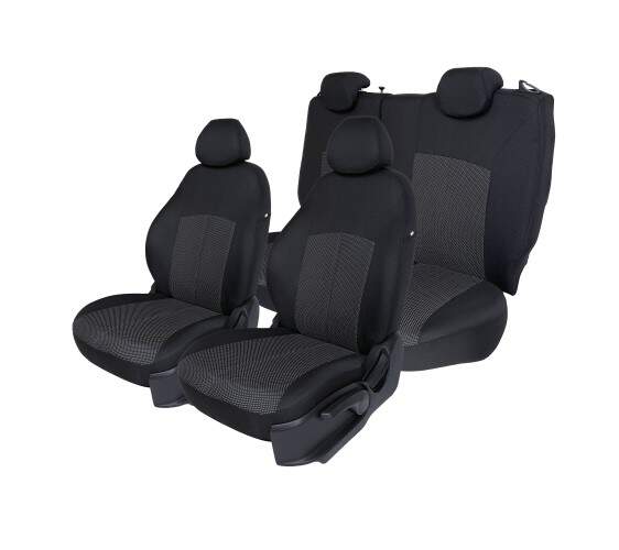 Чехлы на сиденье Nissan Qashqai с 2009-2013г. Жаккард черный (раздельная задняя спинка) TREND NEW