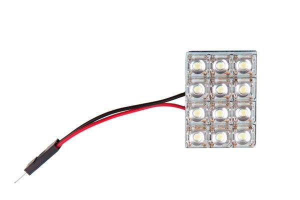Панель светодиод. 12V 50х25мм 12 диодов 2 вида цоколя FLUX белая блистер Xenite