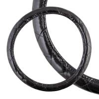 Оплетка руля M 37-38 см полиэстер черная ECO (SKYWAY)