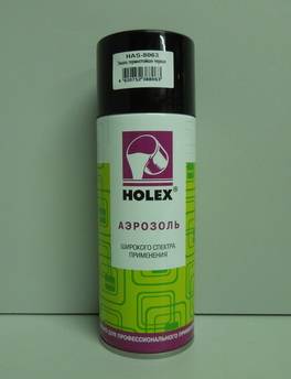 Краска-спрей (эмаль) термостойкая черная 520г аэрозоль (Holex) (12)