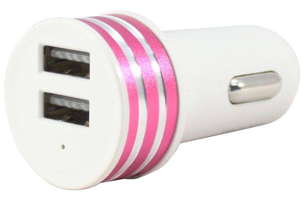 Устройство зарядное для мобил. тел. из прикуривателя 12В в 2 USB разъема 5В цвет в ассорт. (No name)