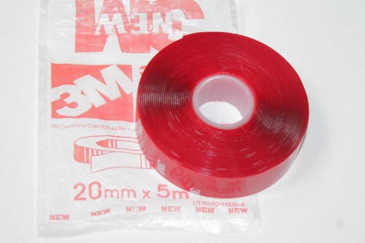 Скотч двухсторонний /20/ 5 м силикон.