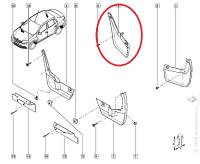 Брызговик Renault Logan Sandero II задн. прав. Брызговик Renault Logan Sandero II задн. прав.