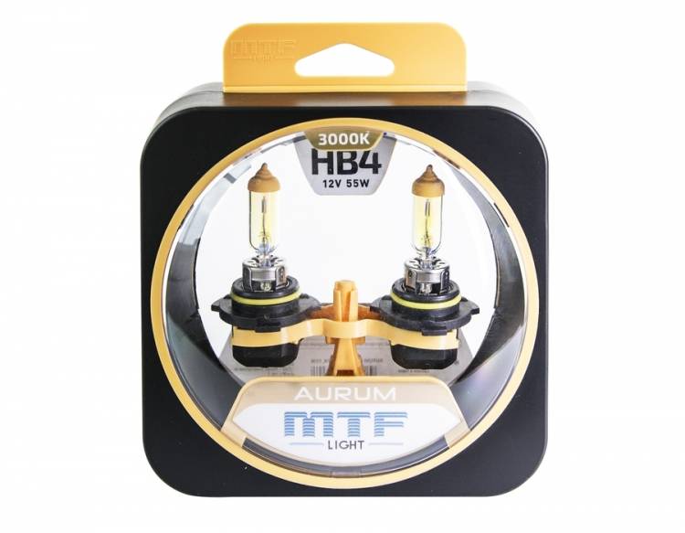 Лампа MTF HB4-12-55 (9006) 3000K Aurum NEW набор 2шт