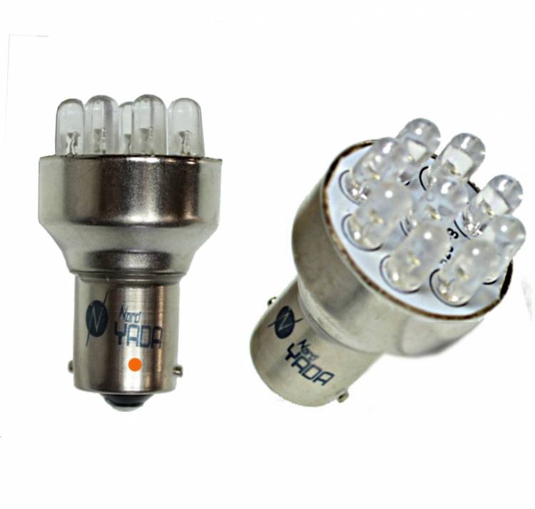 Лампа 1-конт. 12V P21W S25 9 SMD с цок. BA15s (Nord Yada)