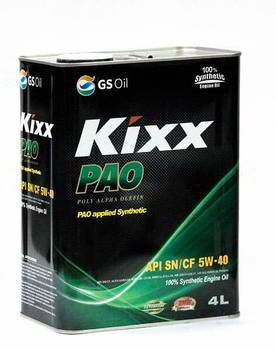 ГСМ Масло Kixx PAO C3 5W40 API SN/CF (4л.) синт.