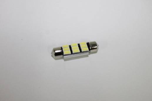 Лампа салонная 12V C10W T11 SV8.5 9 SMD 39мм CANBUS (обманка) (SKYWAY)