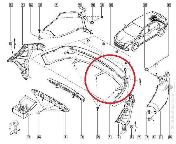 Бампер Renault Megane III задн. с 2006 г.