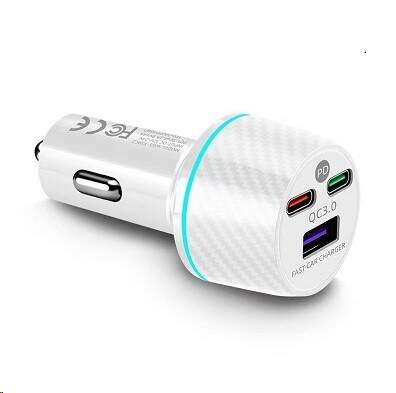 арядное устр-во в прикур. 1 USB 3,0 QC + 2 PD (Type-C) QC быстрая зарядка с разъемом типа С