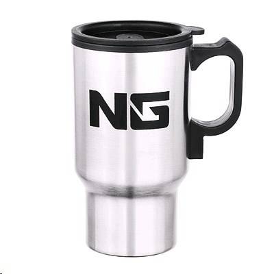 Термокружка с крышкой 450мл с подогревом 12В нержавейка