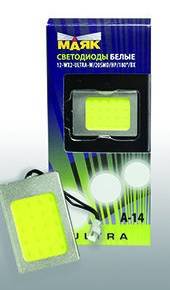 Панель светодиод. 12V 32х22мм 20 диодов 3 вида цоколя SMD белая УЛЬТРА МАЯК (Маякавто)